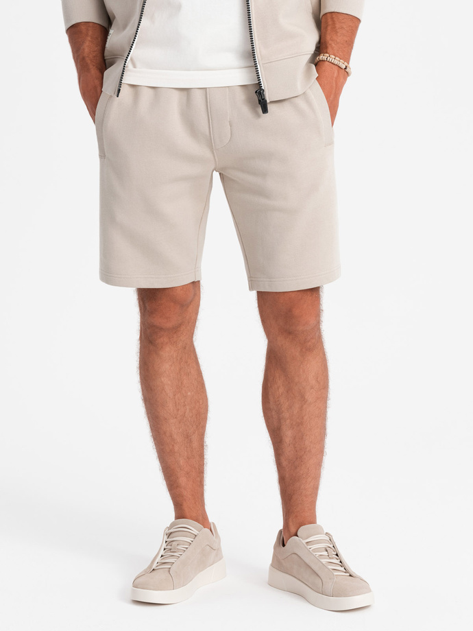 Men's sweatshirt set unbuttoned sweatshirt + shorts - ash V1 Z76