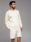 Klasická unisex mikina s kulatým výstřihem - krémová V2 OU-SNBC-0104