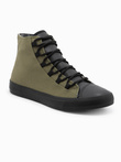 Pantofi bărbați pantofi de sport din materiale combinate - olive V5 OM-FOTH-0143