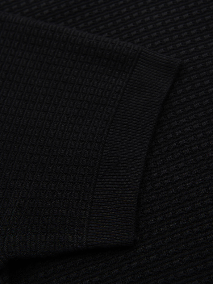 Men's structured knitted t-shirt - black V3 OM-TSCT-0253