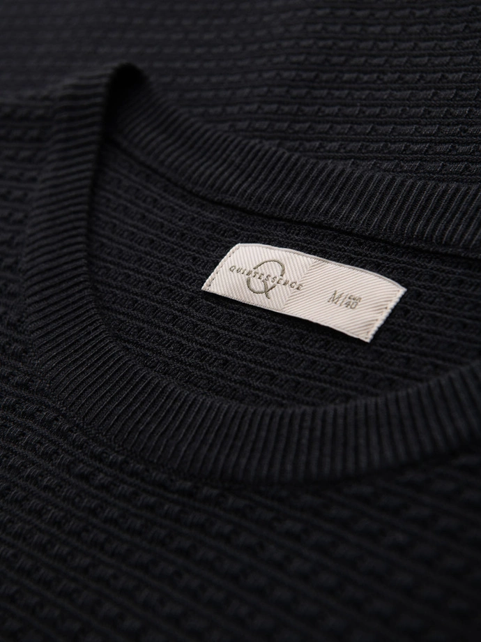 Men's structured knitted t-shirt - black V3 OM-TSCT-0253