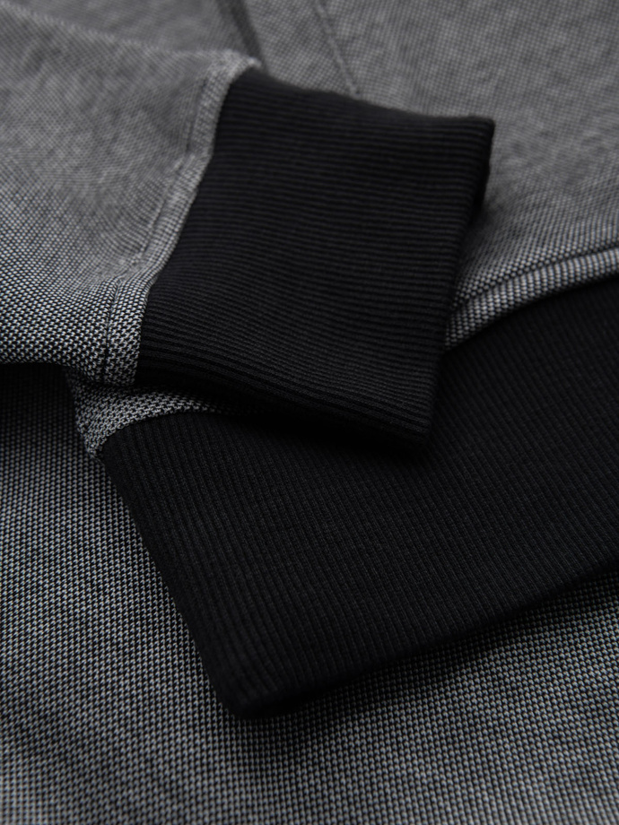 Jachetă bomber din tricot pique pentru bărbați - negru V1 OM-SSZP-0238