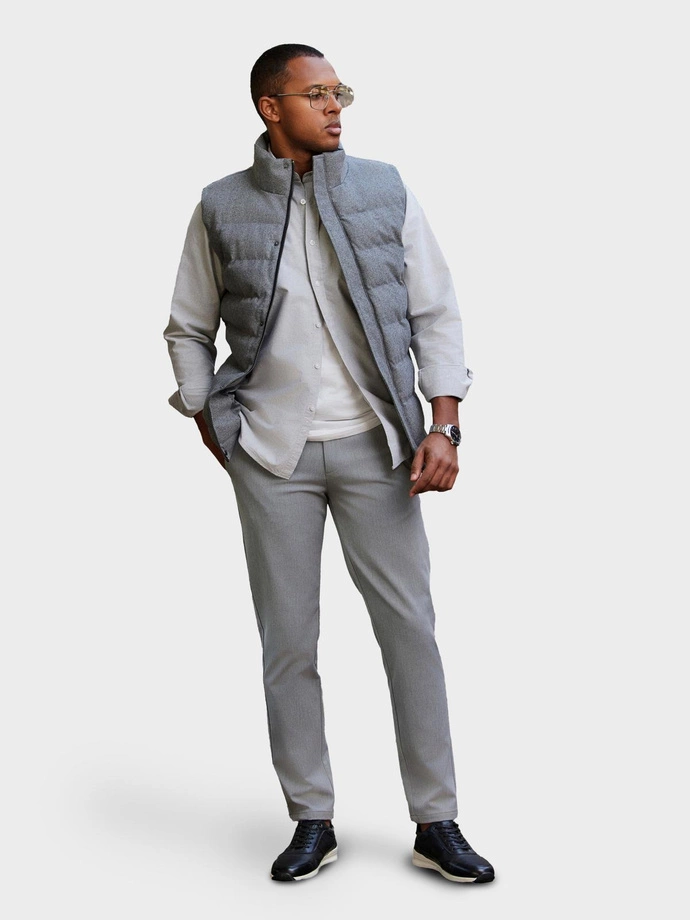 Lână matlasată fără mâneci pentru bărbați - gri melange V1 OM-JAVJ-0200