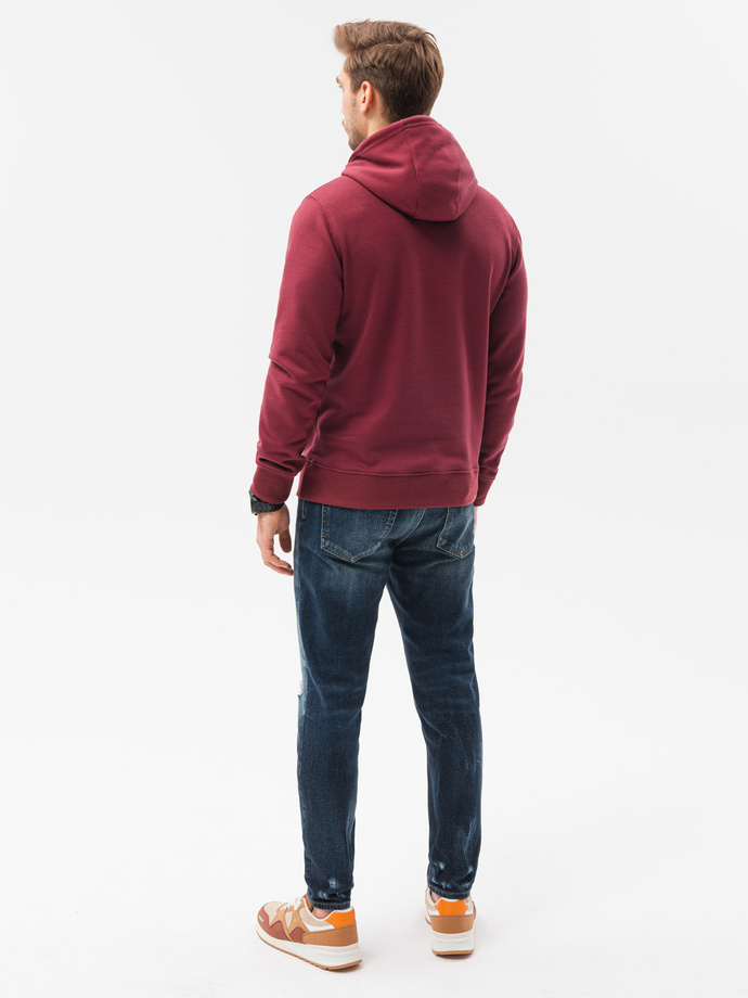 Men's hooded sweatshirt - dark red OM-SSBN-0120