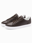 Men's classic sneaker shoes with high sole - dark brown V2 OM-FOCS-0165
