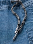 Men's denim shorts with rolled up leg - light blue V1 OM-SRDS-0161