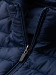 Men's quilted jacket with high zipped hood - black V1 OM-JAHP-0238