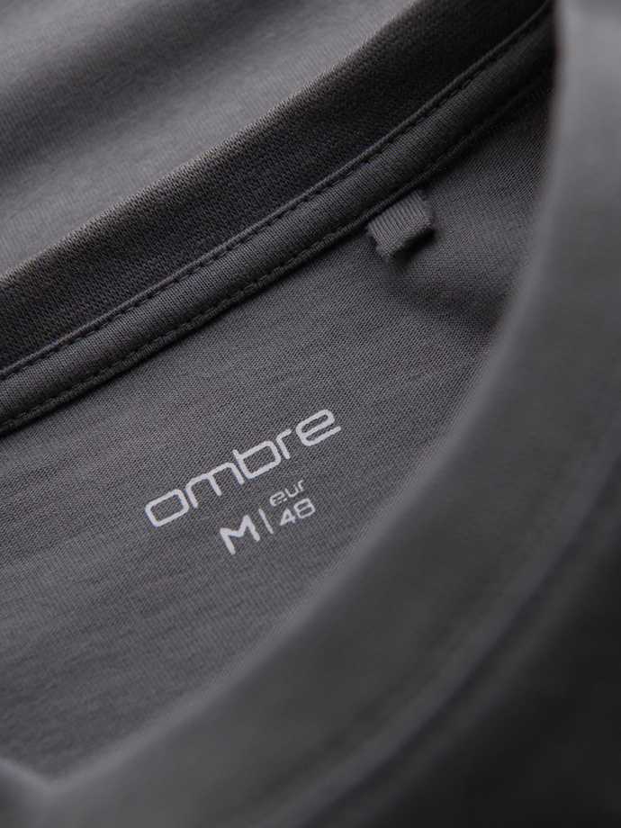 Tricou bărbătesc din bumbac cu contrast - gri V1 OM-TSCT-0151