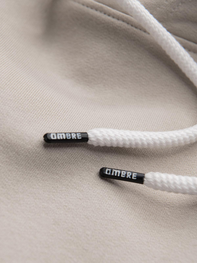 Pánska mikina BASIC s klokankou a kapucňou - svetlo béžová V1 B1674