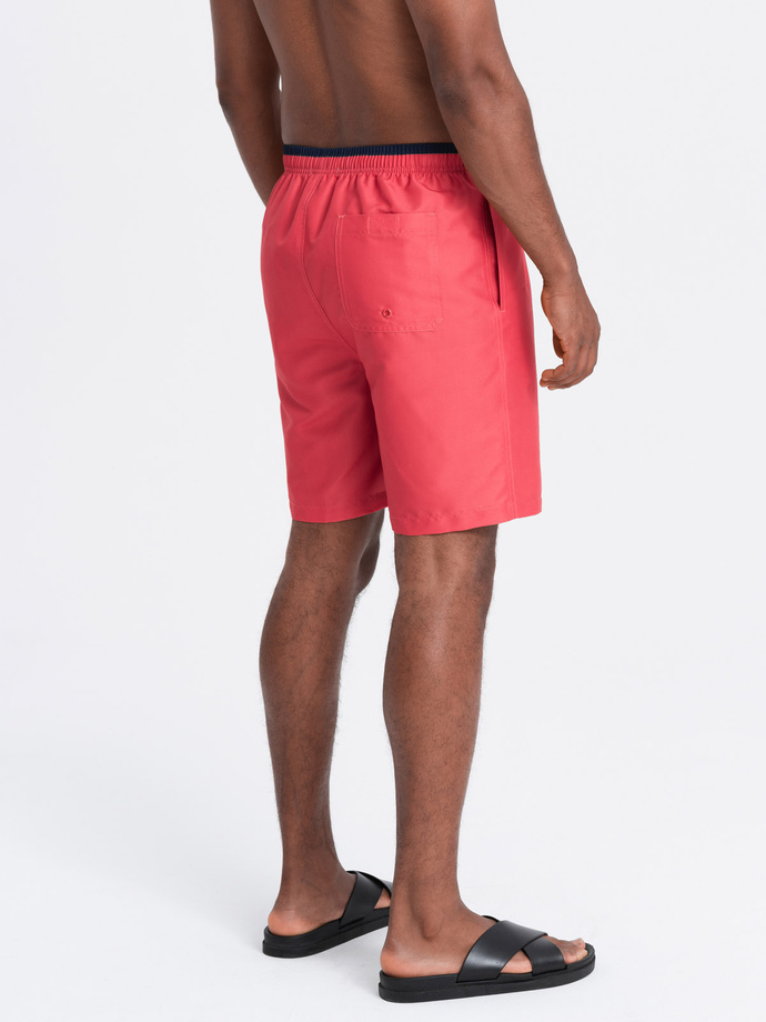 Pantaloni scurți de înot bărbătești cu nervuri în două tonuri - coral V4 OM-SRBS-0141