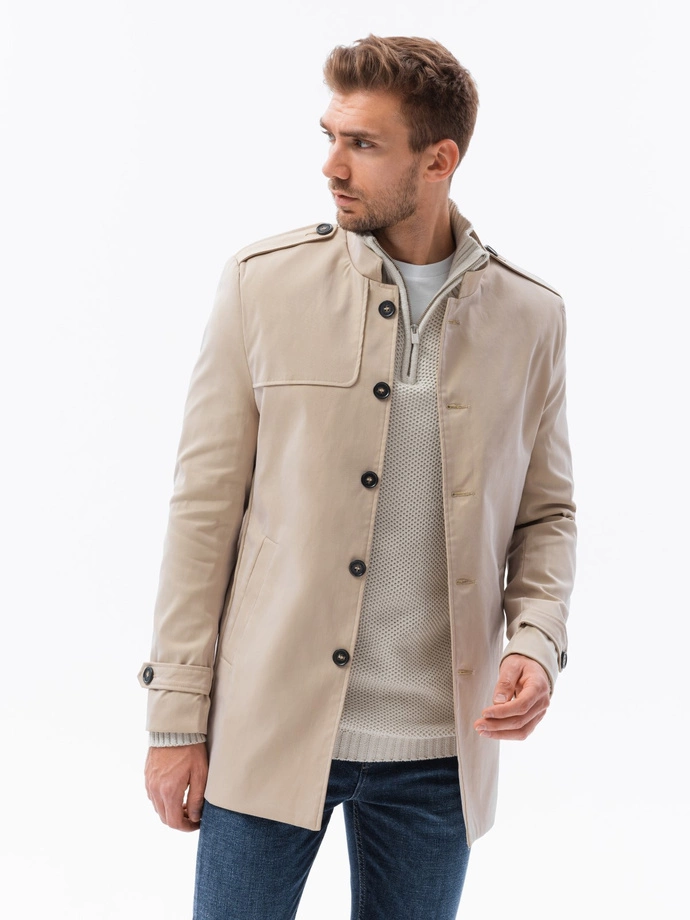 Men's mid-season coat - beige C269