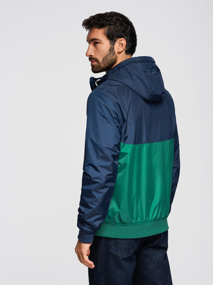 Jachetă sport ușoară colorată pentru bărbați cu fleece - verde și albastru marin V20 OM-JANP-0194