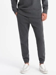 Men's tracksuit set sweatshirt with polo collar + pants - graphite melange V1 Z71