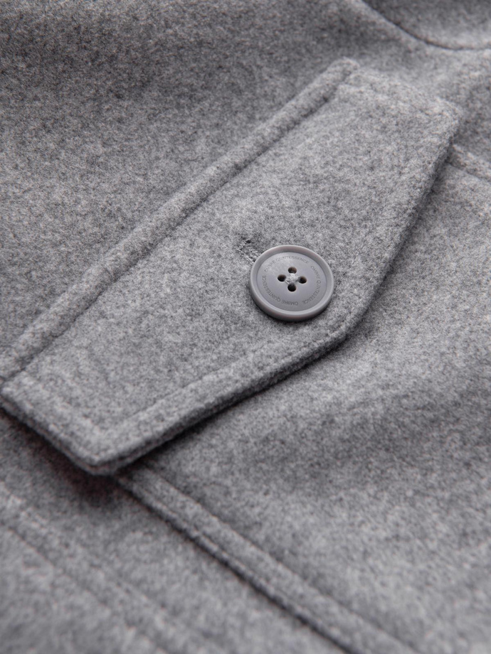 Jachetă fleece pentru bărbați din viscoză ușoară - gri V2 OM-JANP-0199