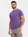 Tricou clasic BASIC din bumbac pentru bărbați - violet V13 OM-TSBS-0146