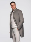 Men's insulated coat with hood and concealed zipper - black V1 OM-COWC-0110