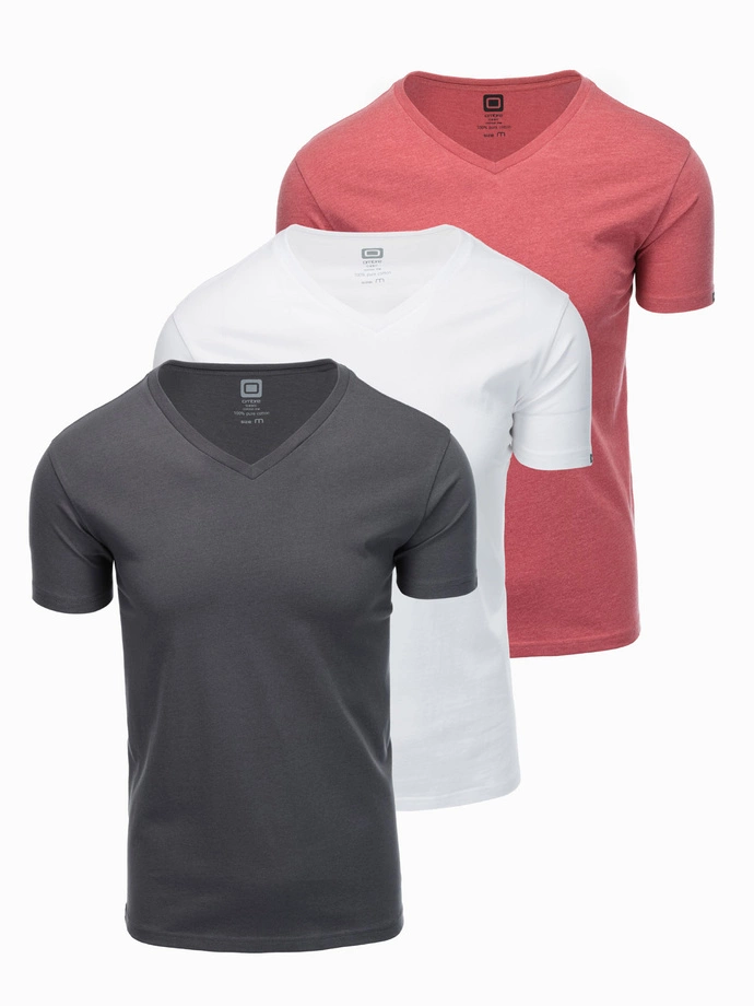 Súprava bavlnených tričiek V-NECK 3-pack - mix V13 Z29