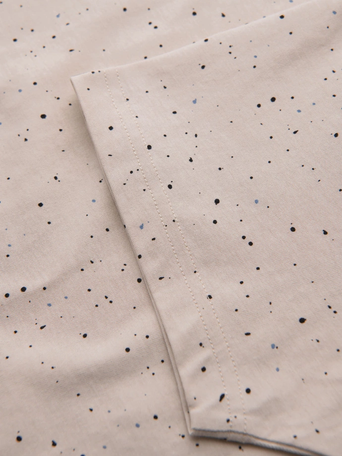 Tricou din bumbac imprimat cu decolteu rotund - negru V2 OM-TSFP-0225