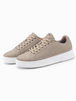 Men's eco leather sneaker shoes with thick sole - ash V1 OM-FOSL-0166