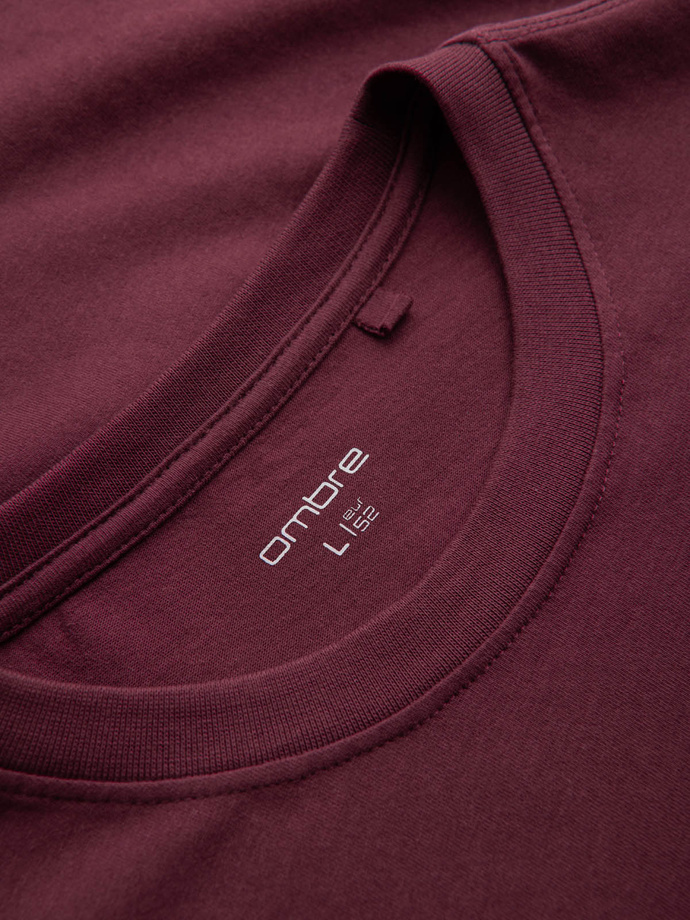 Tricou cu buzunare din bumbac Ombre Streetstyle pentru bărbați - maro V3 OM-TSCT-0108