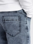 Pánské kalhoty z džínoviny s drsným střihem SLIM FIT - tmavě modré V4 OM-PADP-0146