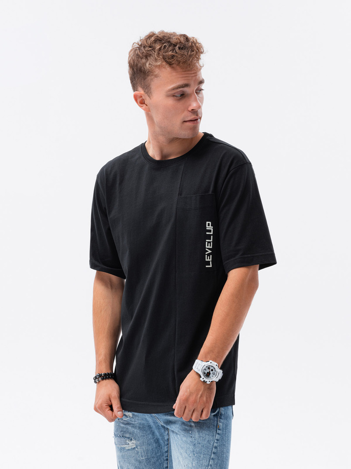 Men's t-shirt OVERSIZE - black S1628