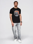 Men's large print t-shirt - black V2 OM-TSPT-0245
