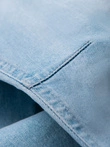Men's JOGGERS denim pants with wash effect - light blue V1 OM-PADJ-0267