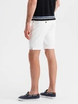 Men's denim classic shorts with rolled up leg - white V1 OM-SRDS-0162