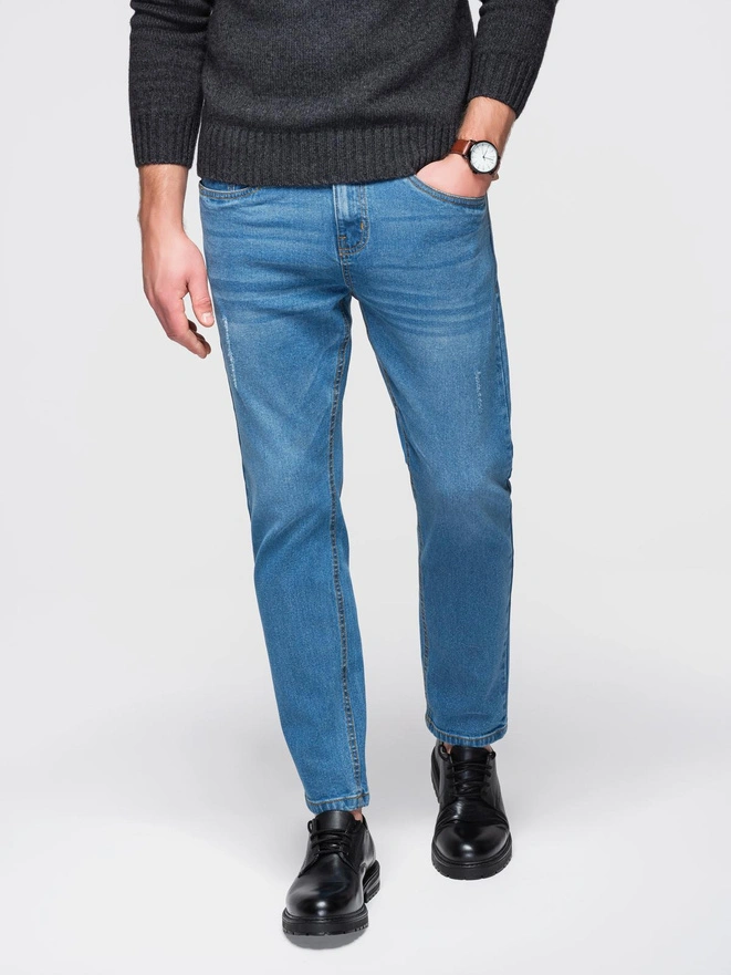Pánsky roztrhaný denim REGULAR FIT - modrý V3 OM-PADP-0241