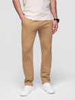Men's sweatpants with unlined leg - brown V2 OM-PABS-0206