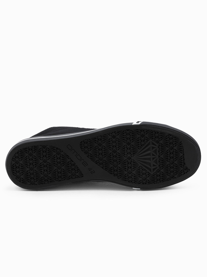 Men's shoes sneakers with contrasting elements - black V2 OM-FOTH-0125