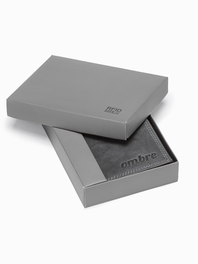 Portofel din piele barbati - negru A417