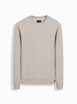 Men's mélange sweatshirt with embroidered logo - beige V2 OM-SSNZ-0163