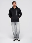 Men's BASIC kangaroo sweatshirt with hood - black V5 B1674