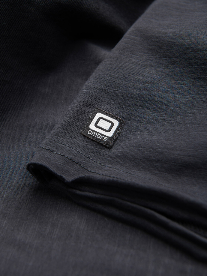 Men's t-shirt with raw finish - dark grey V7 OM-TSCT-22SS-004