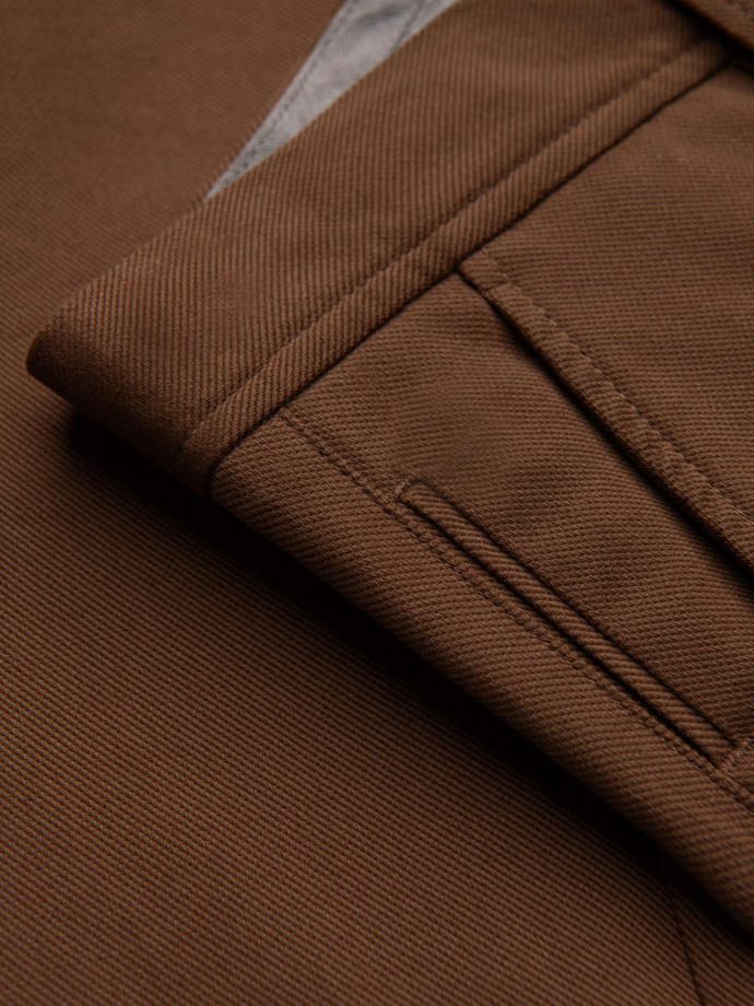 Pantaloni chino SLIM FIT pentru bărbați SLIM FIT cu textură fină - caramel V3 OM-PACP-0190
