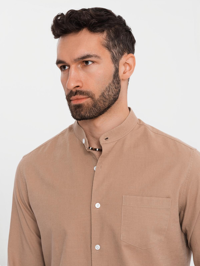 Blazer bărbătesc cu croială REGULAR cu in - crem V1 OM-BLZB-0128