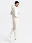 BASIC men's sweatshirt set unbuttoned sweatshirt + joggers - cream V5 Z86