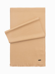 Men's monochrome scarf with tassels - light brown V4 OM-ACSF-0116