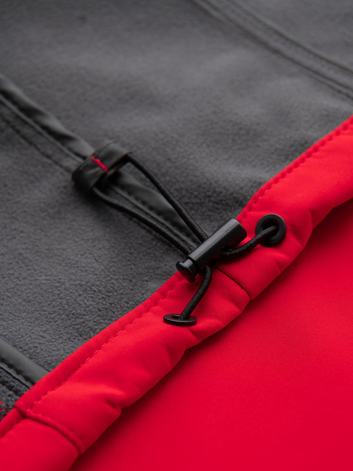 Jachetă bărbătească cu centru din fleece SOFTSHELL-red V6 OM-JANP-0137