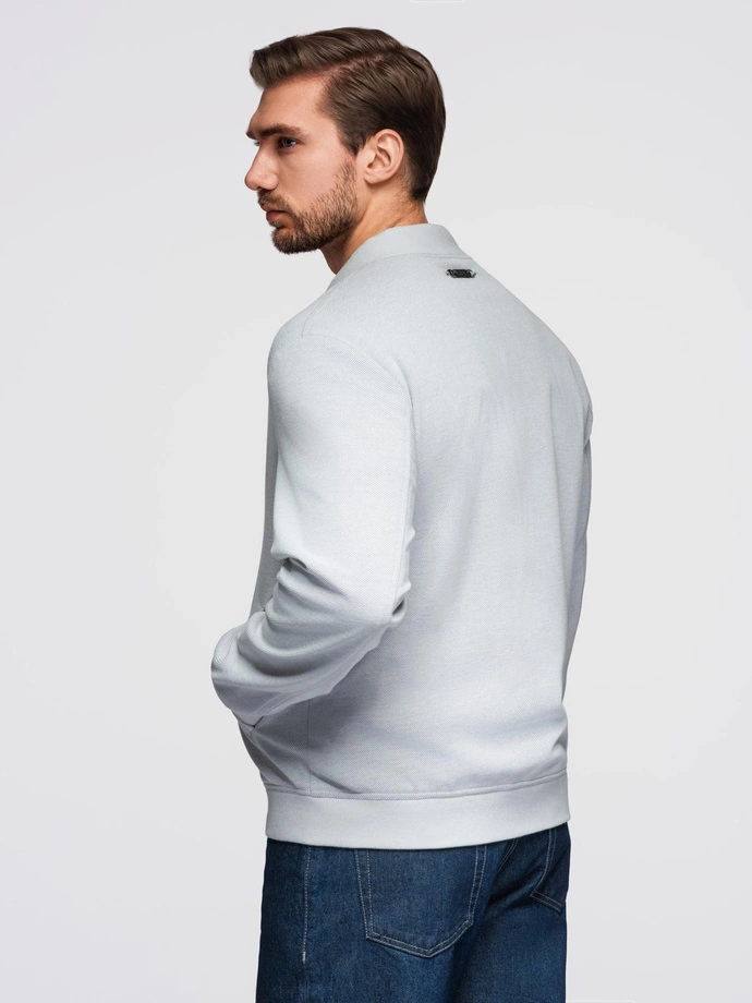 Jachetă bomber cu mâneci raglan pentru bărbați - gri deschis V4 OM-JANP-0159