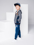 Boy's hoodie with zipper - dark grey KB013
