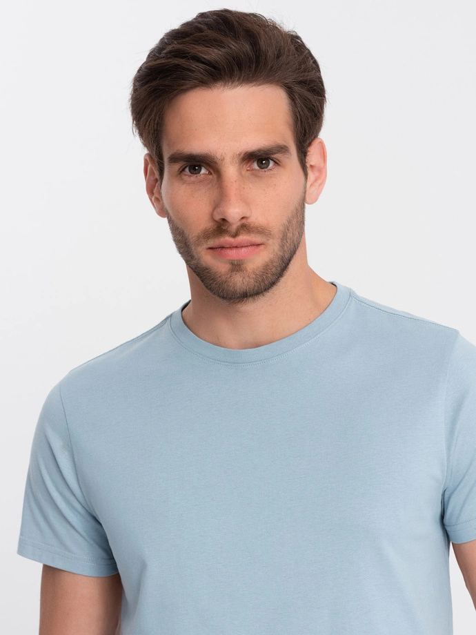 BASIC men's classic cotton T-shirt - blue V12 OM-TSBS-0146