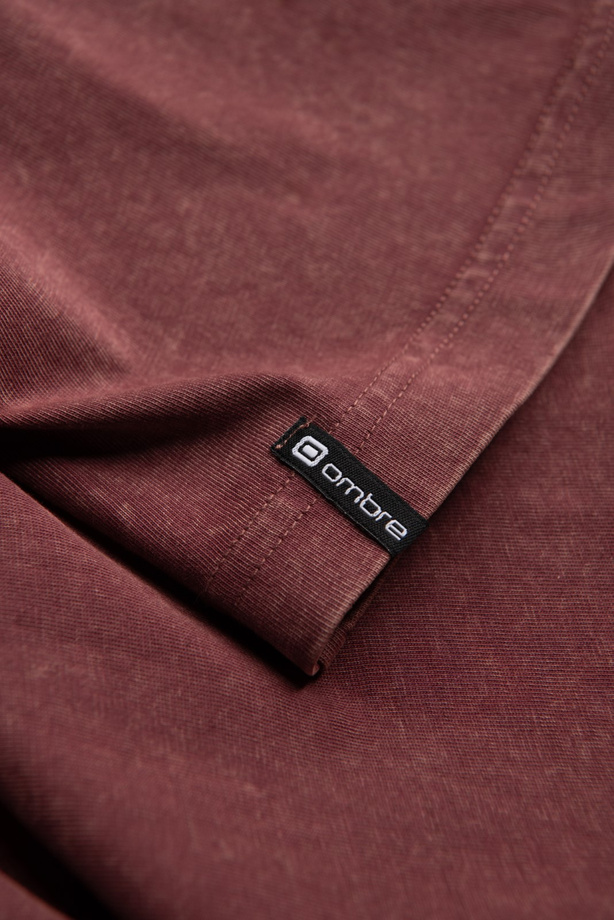 Pánske tričko s výstrihom henley - bordová V3 S1757