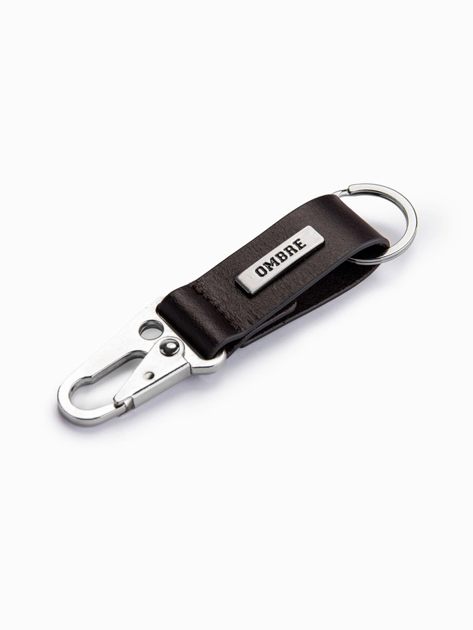 Men's key ring with snap hook - black V1 OU-ACKC-0100