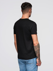 Tricou bărbătesc din bumbac imprimat - negru V3 OM-TSPT-0166