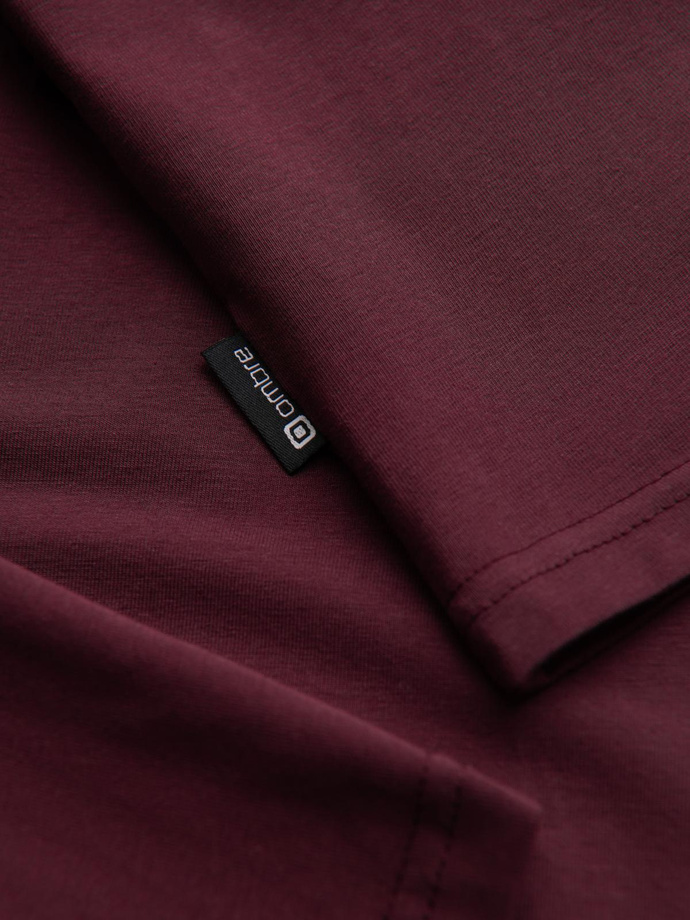 Vyriškas vienspalvis golfas ilgomis rankovėmis - bordo spalvos V6 OM-LSCL-0130