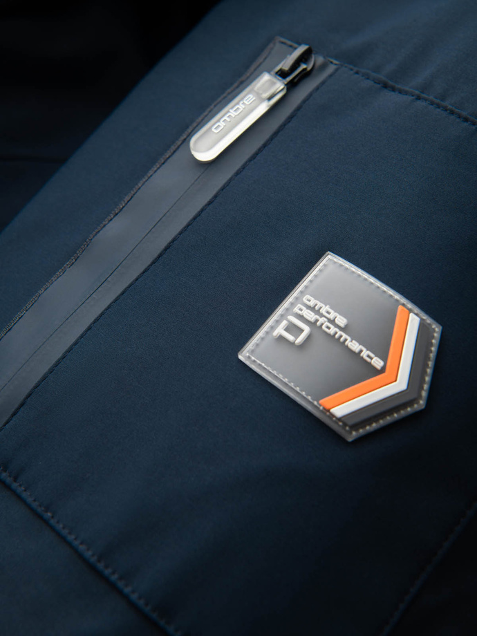 Jachetă lungă de sezon pentru bărbați, stil exterior - albastru marin V2 OM-JALJ-0202