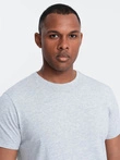 Men's classic cotton BASIC T-shirt - grey melange V5 OM-TSBS-0146 